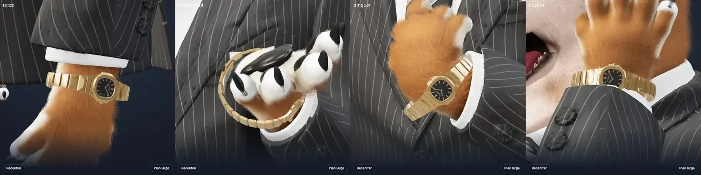 Première pose de la montre.